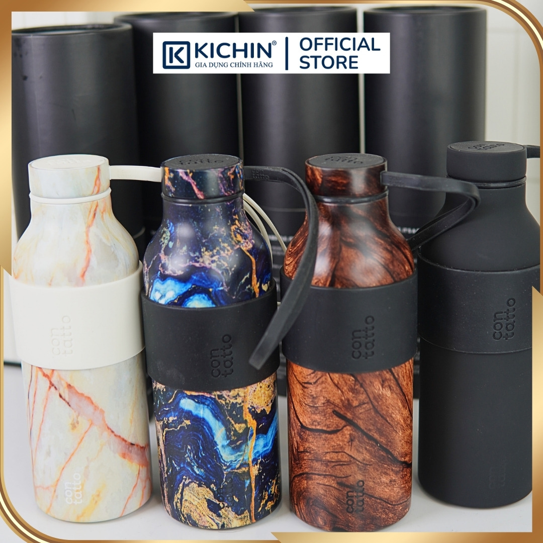 Bình giữ nhiệt inox 304 cao cấp Contatto 500ml giữ nóng giữ lạnh có ống hút