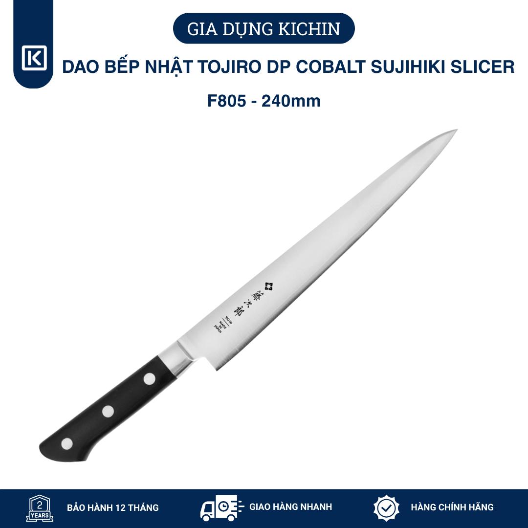 Dao bếp Nhật cao cấp TOJIRO DP Cobalt 3 lớp Sujihiki Slicer F805 (240mm)