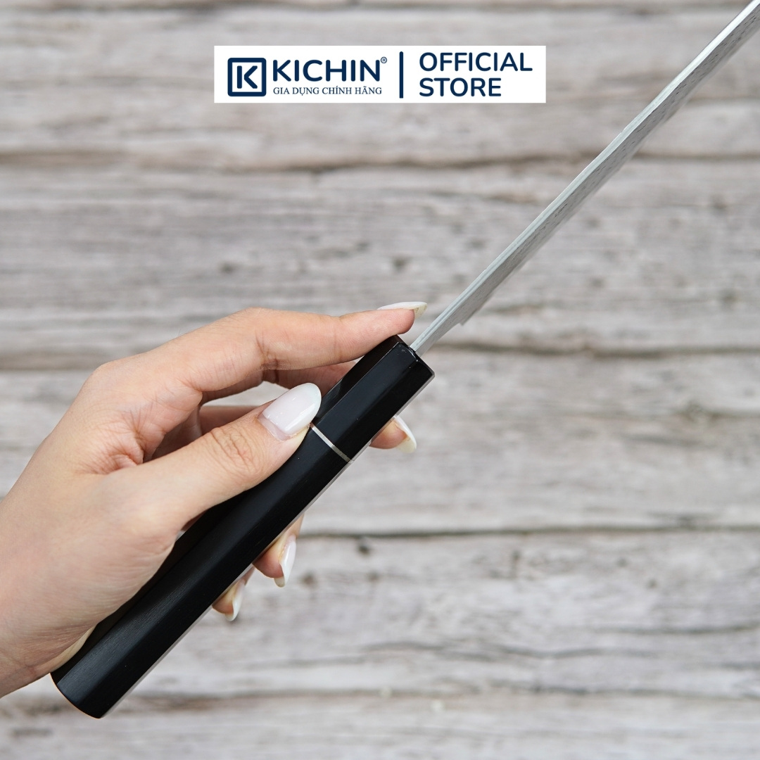 [LIMITED]Dao Đa Năng Nakiri Kiritsuke Nigara 180mm SPG STRIX Cán Gỗ Mun