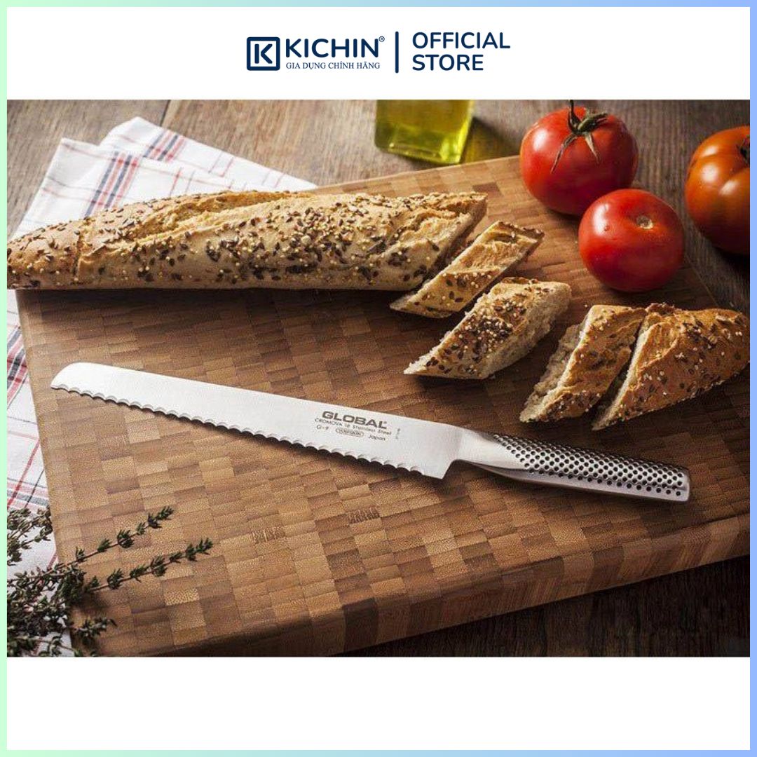 Dao bếp Nhật cao cấp Global G9 Bread - Dao cắt bánh mỳ (220mm)