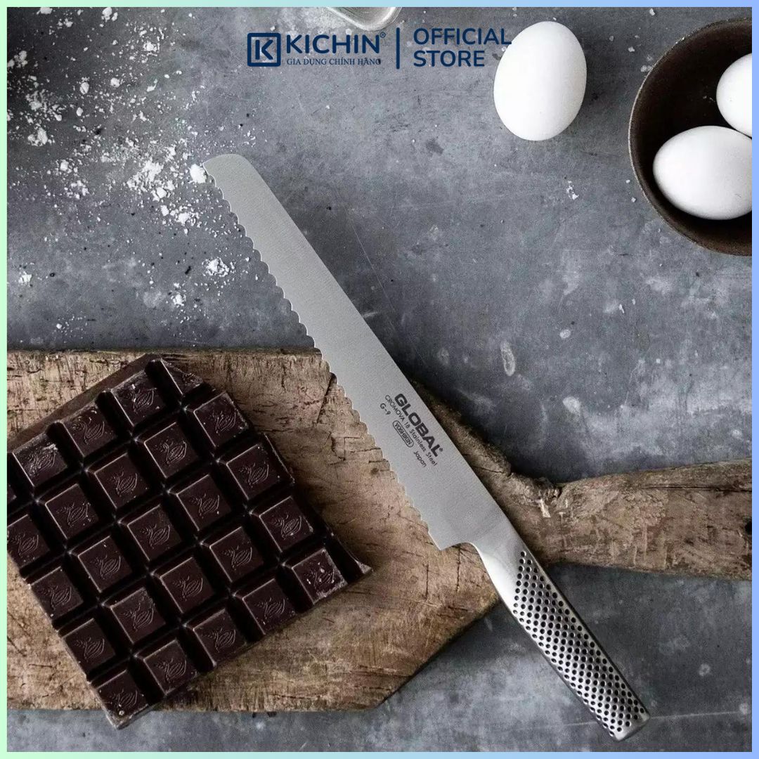 Dao bếp Nhật cao cấp Global G9 Bread - Dao cắt bánh mỳ (220mm)