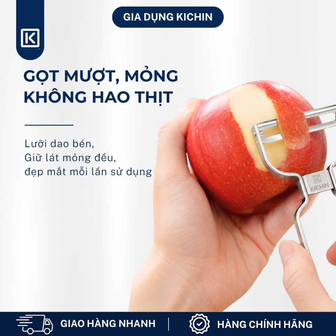 [NK02-NK03] - Combo 2 chiếc nạo vỏ và nạo sợi rau củ quả cao cấp thép kháng gỉ thương hiệu KICHIN