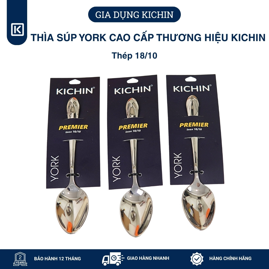 Combo 3 thìa súp cao cấp inox304 cao cấp thương hiệu Kichin