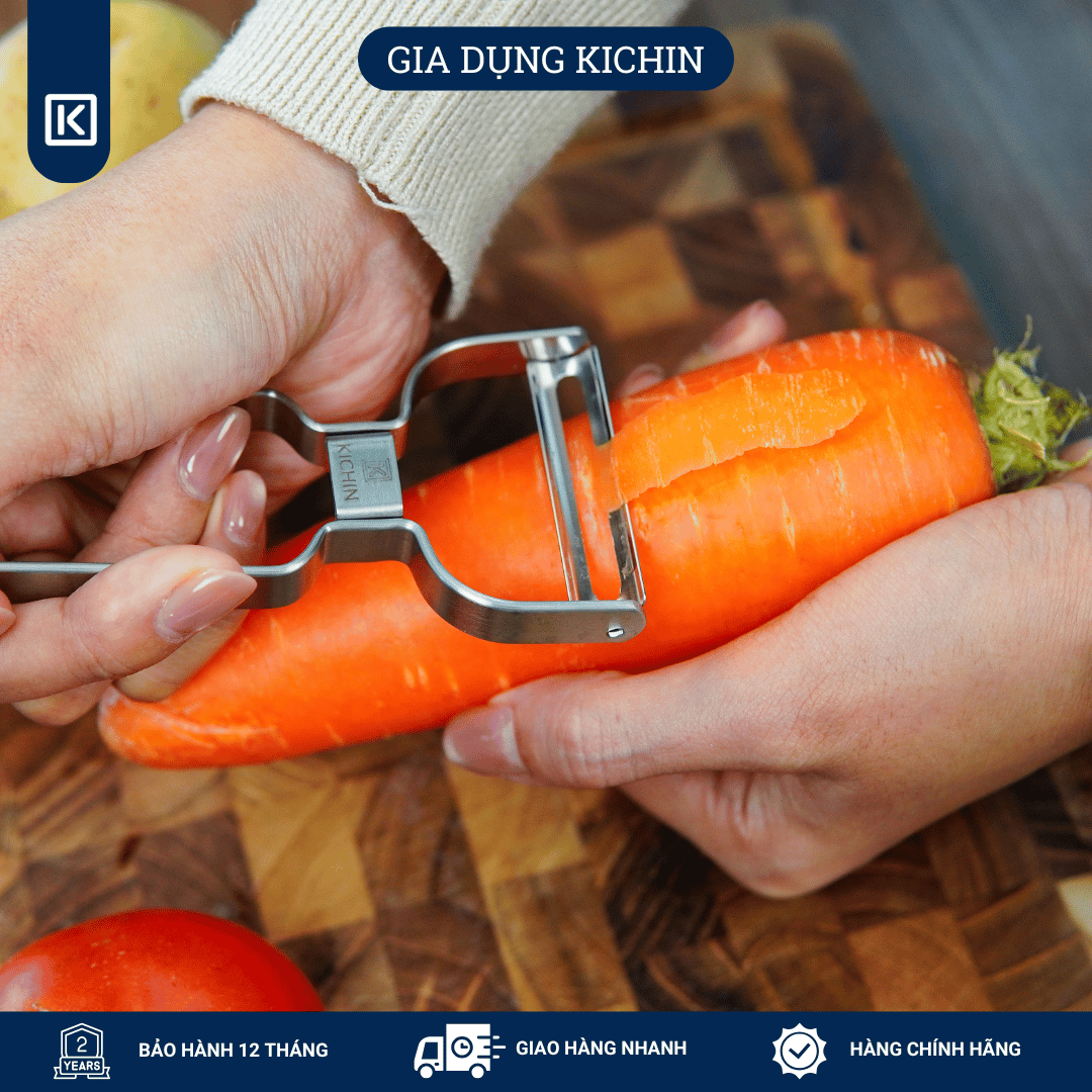 Combo kéo cắt đa năng + nạo rau củ cao cấp thương hiệu Kichin