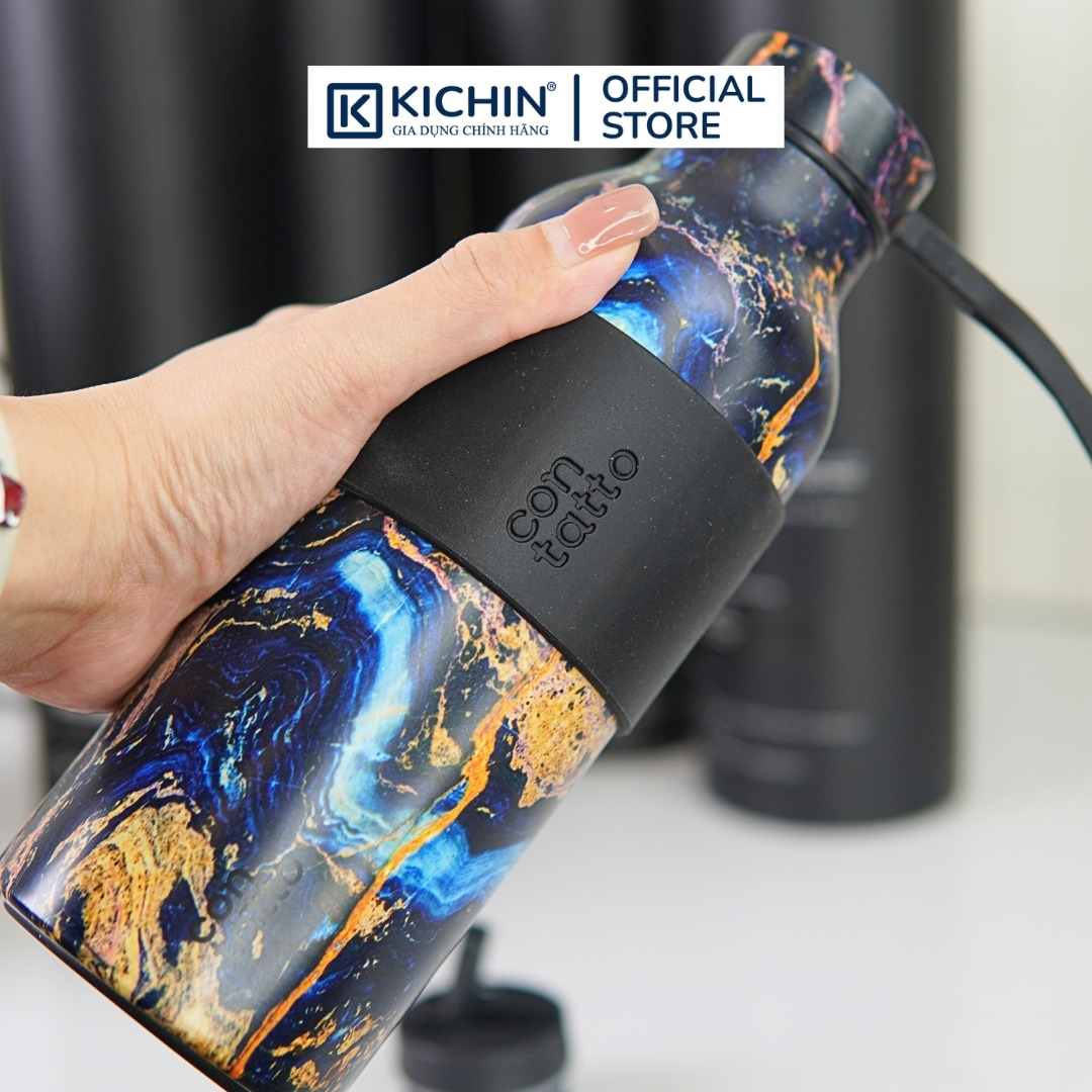 Bình giữ nhiệt inox 304 cao cấp Contatto 500ml giữ nóng giữ lạnh có ống hút
