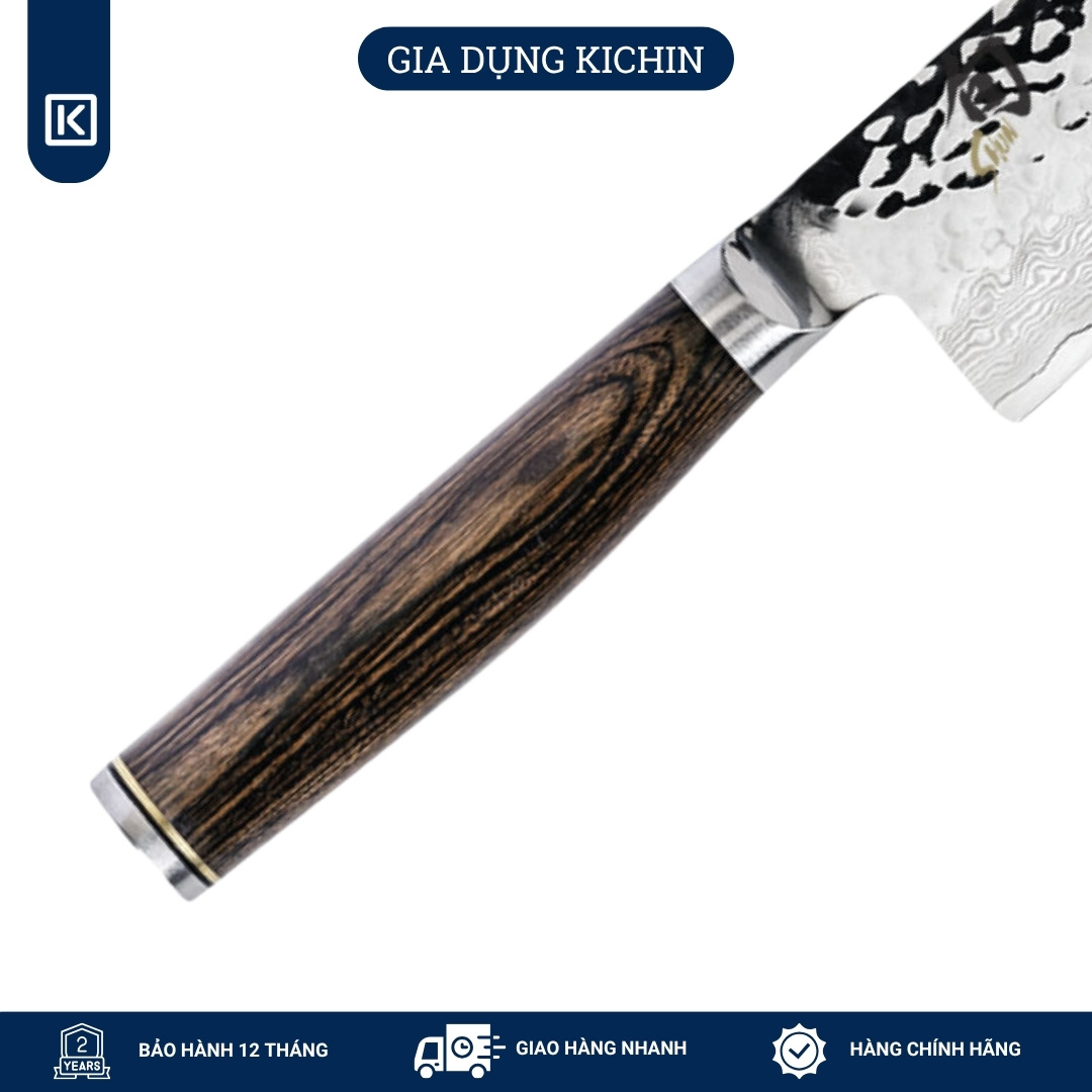 Dao bếp Nhật cao cấp Shun Premier Nakiri - Dao thái rau củ thép Damascuss 69 lớp TDM0742 (140mm)