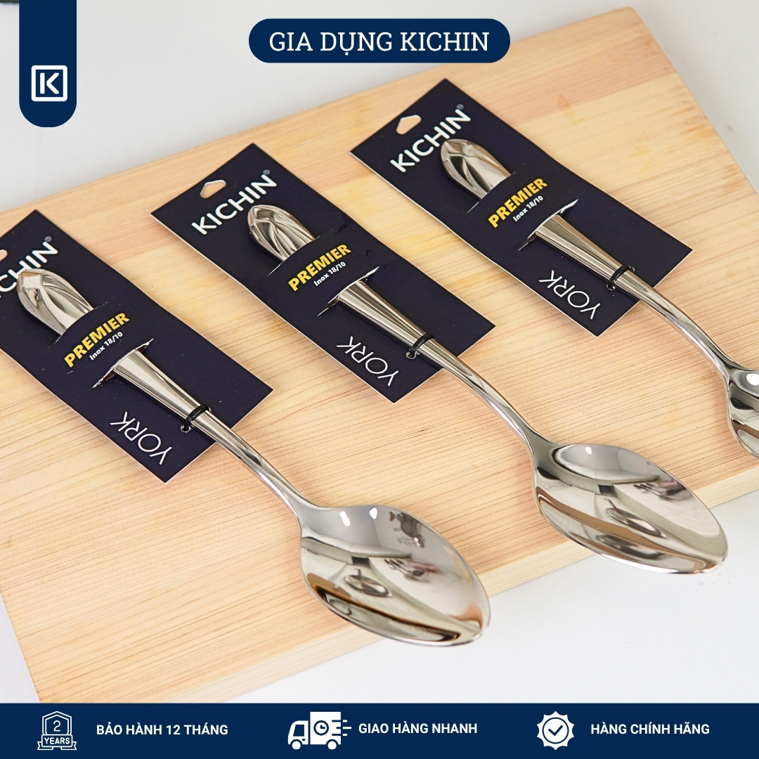 Combo 3 thìa súp cao cấp inox304 cao cấp thương hiệu Kichin