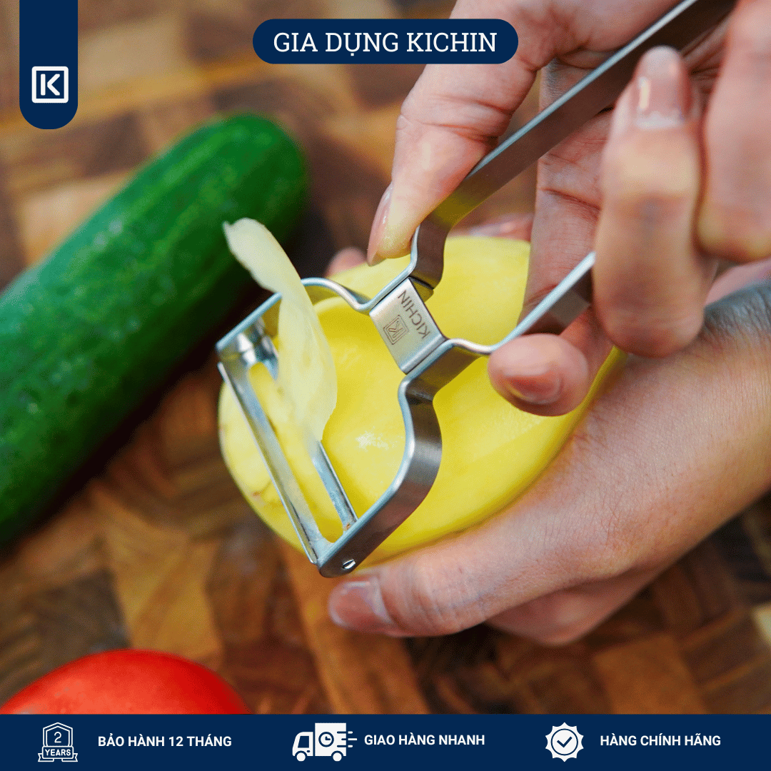 Combo kéo cắt đa năng + nạo rau củ cao cấp thương hiệu Kichin