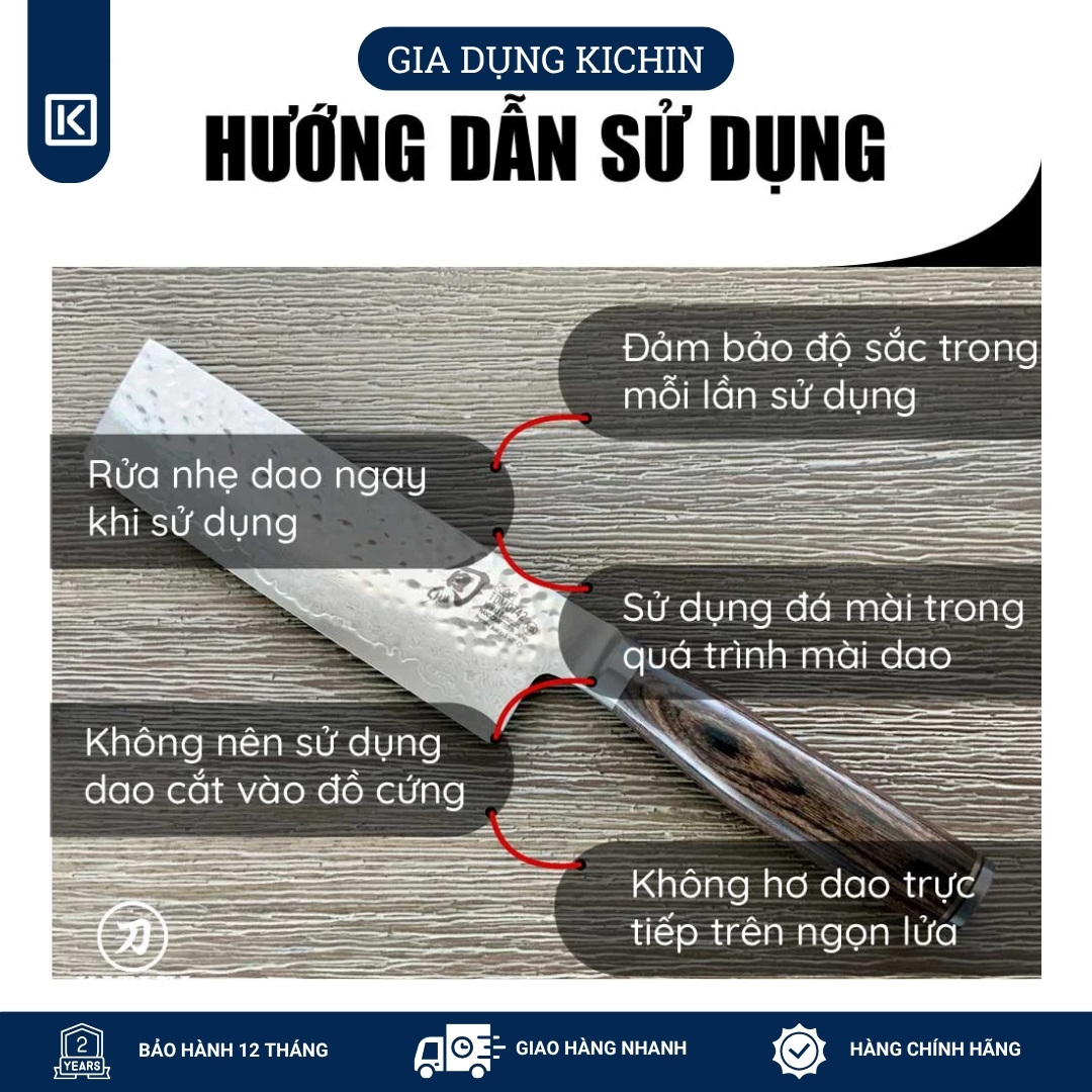 Dao bếp Nhật cao cấp Shun Premier Nakiri - Dao thái rau củ thép Damascuss 69 lớp TDM0742 (140mm)