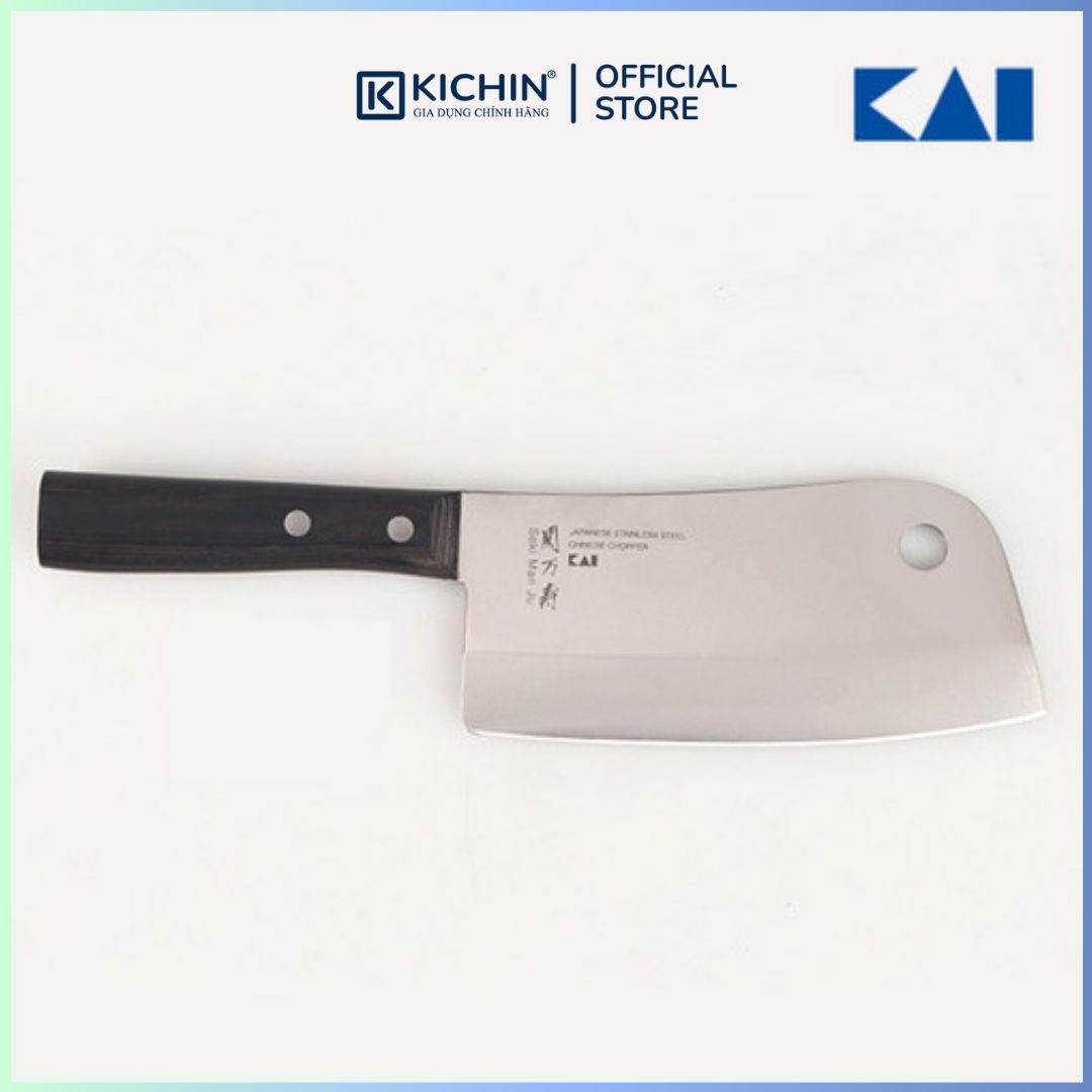 Dao chặt thịt, chặt xương Nhật cao cấp KAI Seki ManJu cán gỗ - 041BE0550 (170mm)