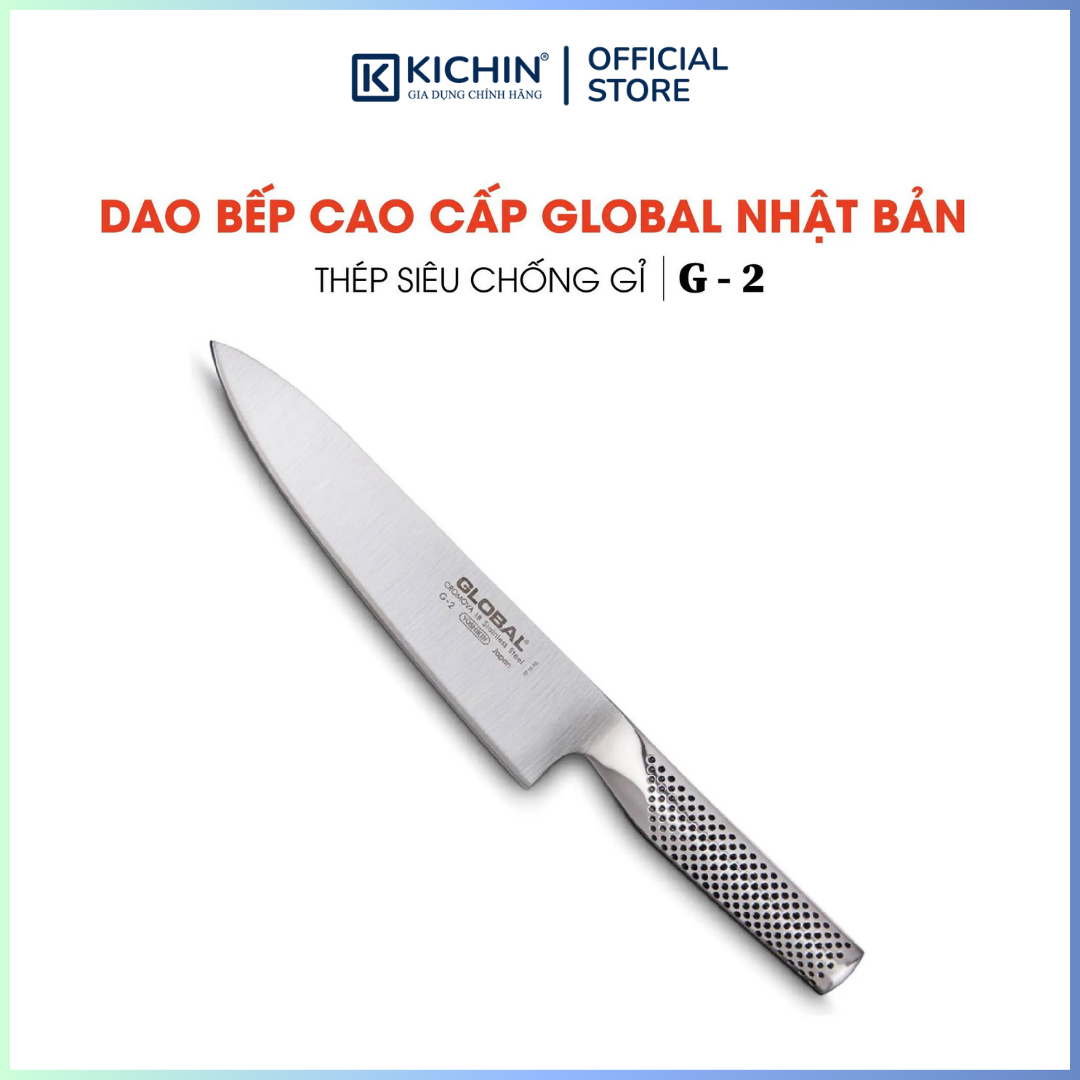 Dao bếp Nhật cao cấp Global G2 Chef - Dao thái thịt cá (200mm)