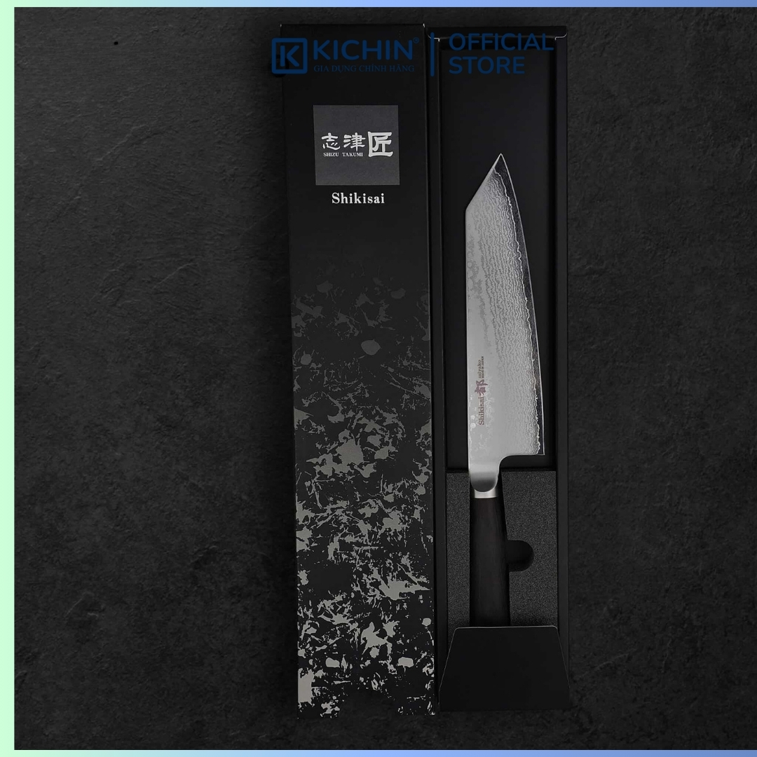 Dao Nhật Thủ Công Cao Cấp Shizu Miyako Shikisai Bunka 33 Lớp Damascus (190mm)