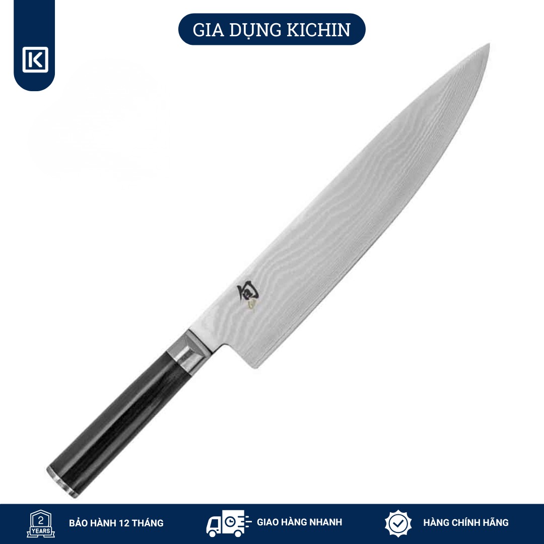 Dao bếp Nhật cao cấp Shun Classic Chef - Dao thái thịt cá thép Damascus 69 lớp DM0707 (250mm)