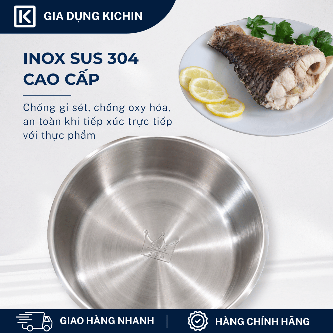 Bát hấp cao cấp thương hiệu KICHIN Inox 304 KBH-01