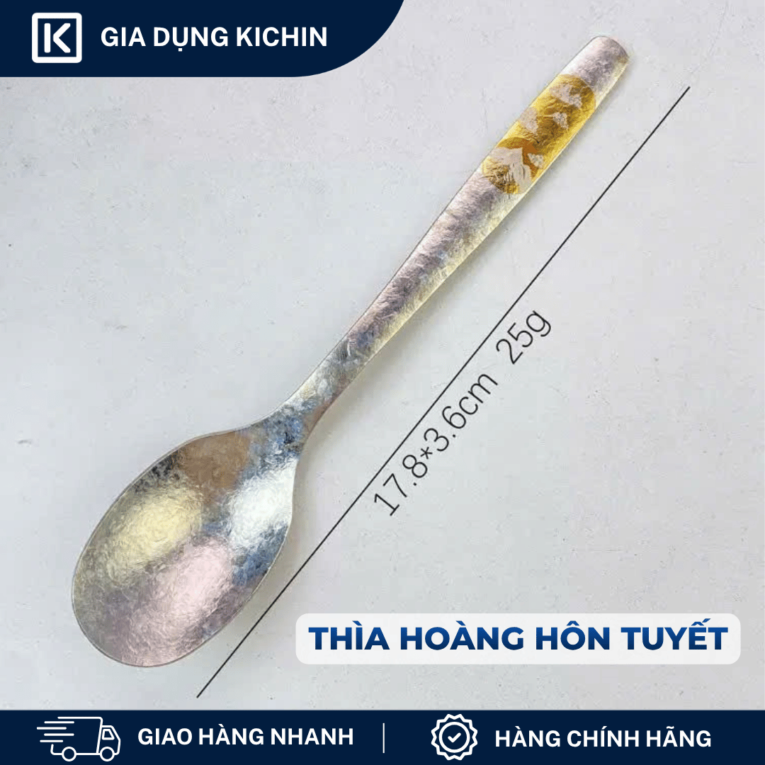 Thìa Titanium Nguyên Chất Cao Cấp KICHIN - Siêu Nhẹ, Hạn Chế Truyền Nhiệt, Bền, Chống Gỉ