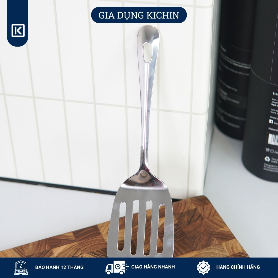 Xẻng inox cao cấp Kai Nhật Bản có lỗ lật đồ ăn