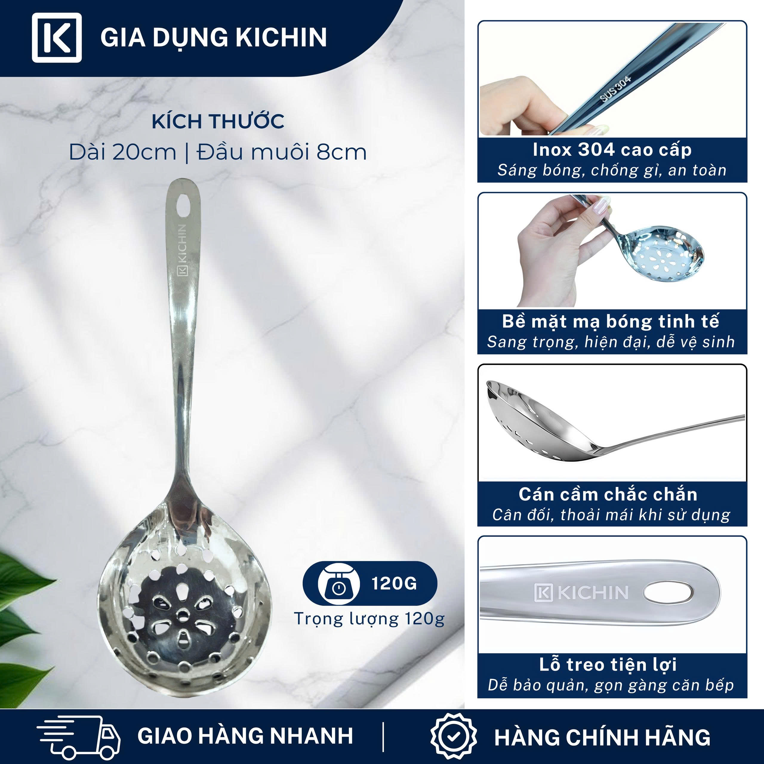 Combo muôi( muỗng) múc canh, ăn lẩu chất liệu Inox 304 Cao Cấp
