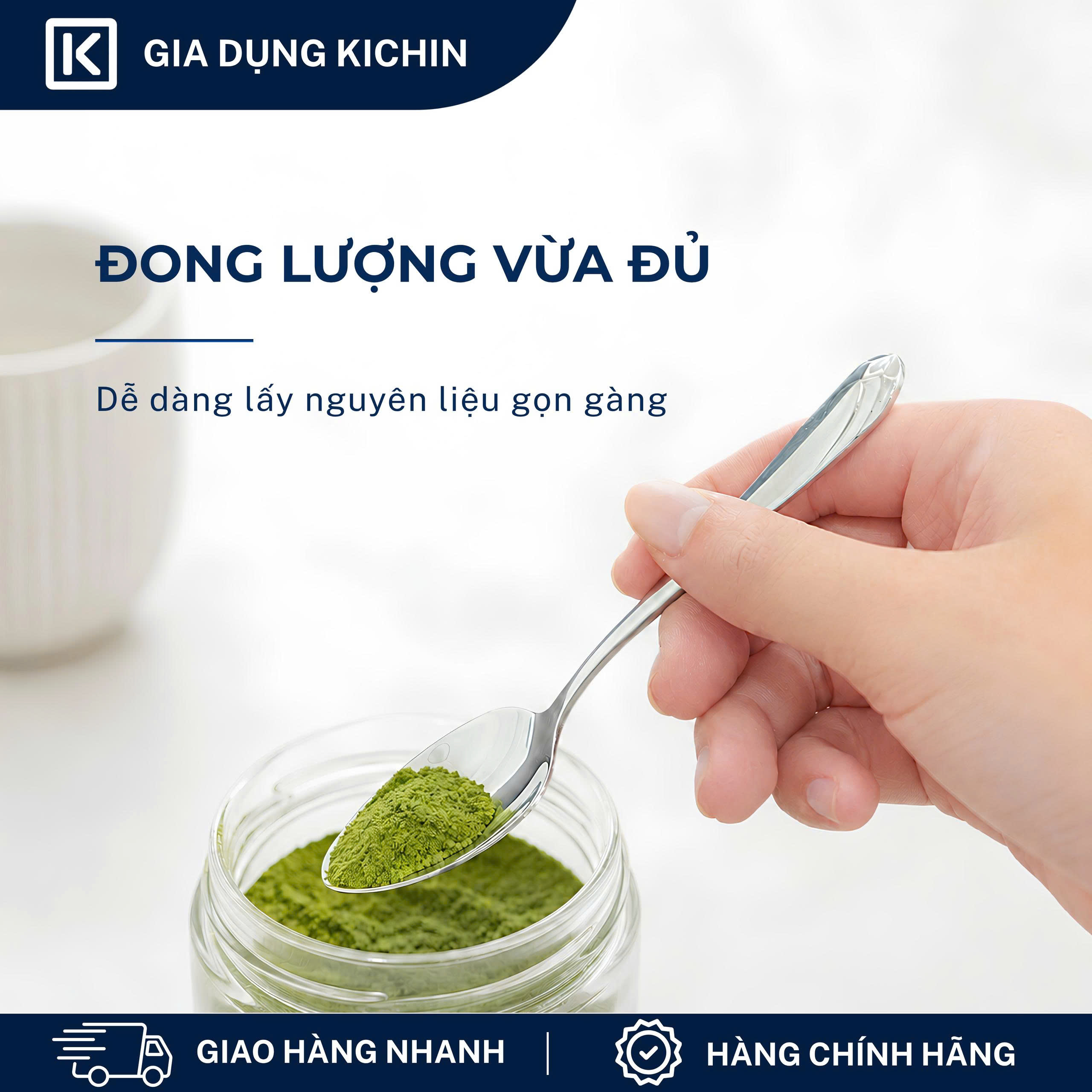 Combo 3 thìa trà cao cấp inox304 thương hiệu Kichin- Sáng bóng, bền đẹp, sang trọng