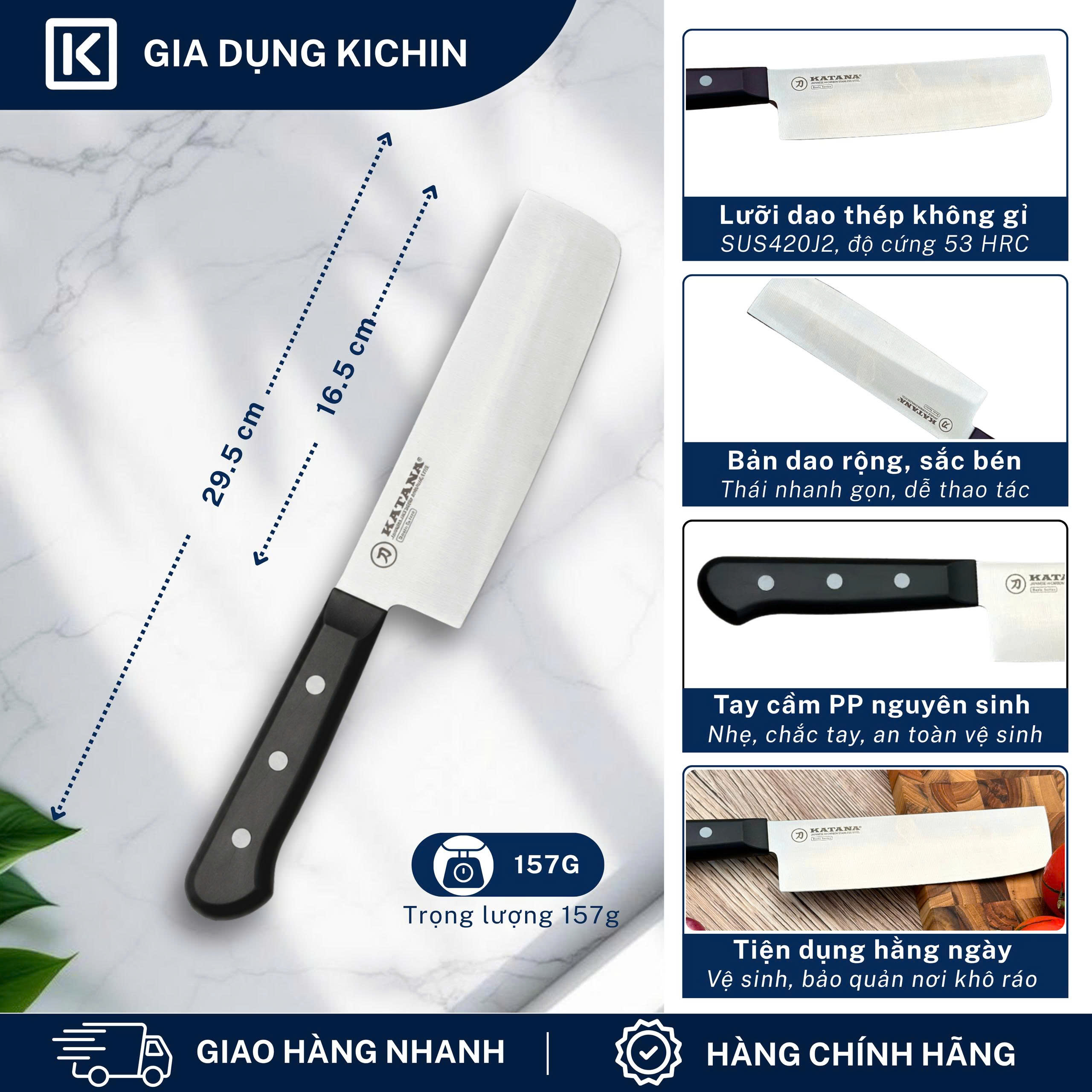 COMBO 3 dao KATANA Basic + Mài dao KICHIN
