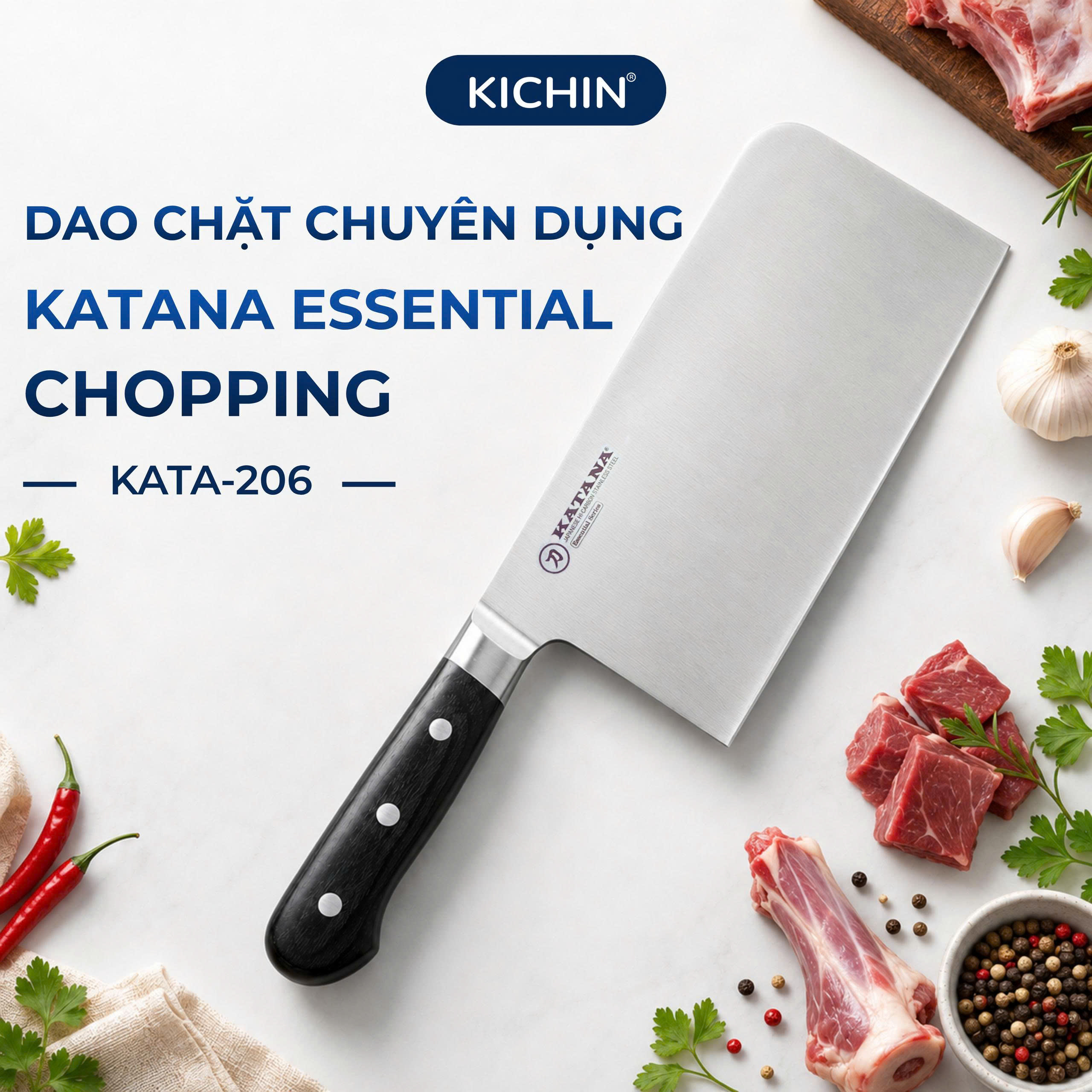 Dao chặt chuyên dụng KATANA Essential Chopping - KATA206 (200mm)