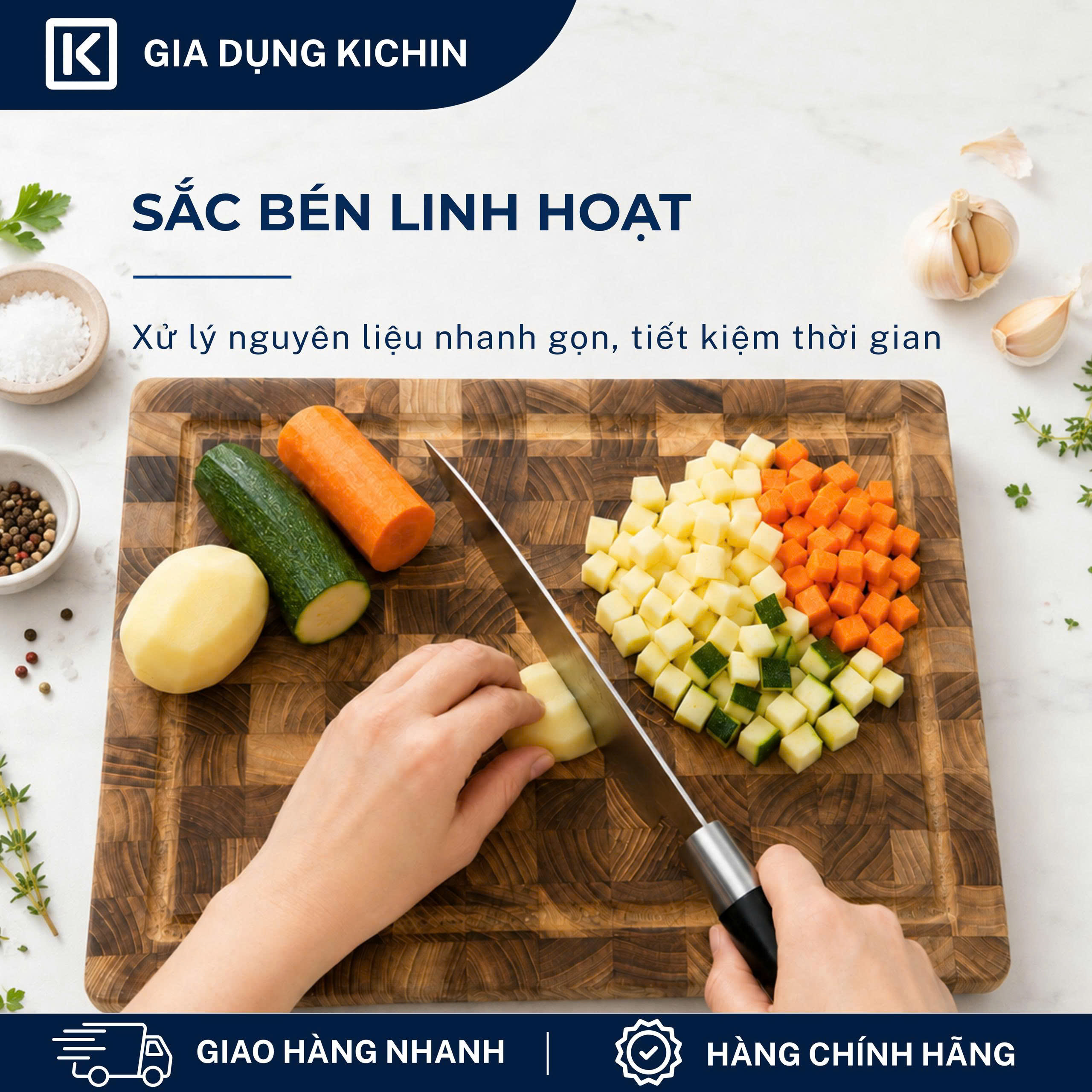 Dao thái thịt cá Nhật Bản cao cấp KAI Wasabi Black Chef - 6720C (200mm)