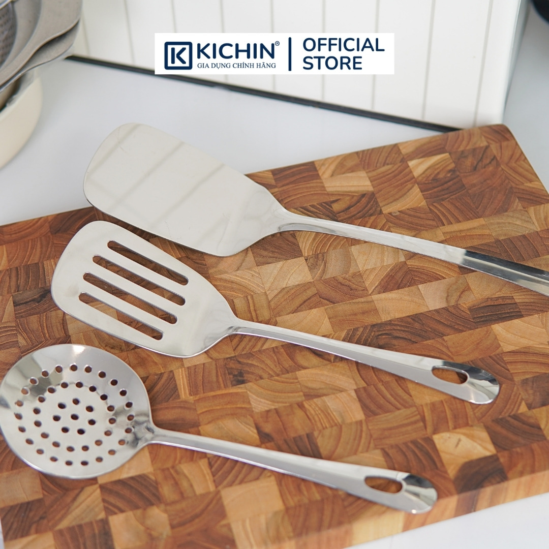 Xẻng inox cao cấp 304 không lỗ Kai Nhật Bản 33 cm