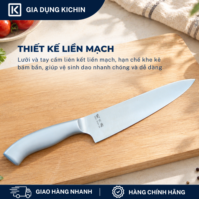 Dao thái thịt cá Nhật cao cấp KAI Seki ManJu cán kim loại Chef - 041BE0404 (180mm)