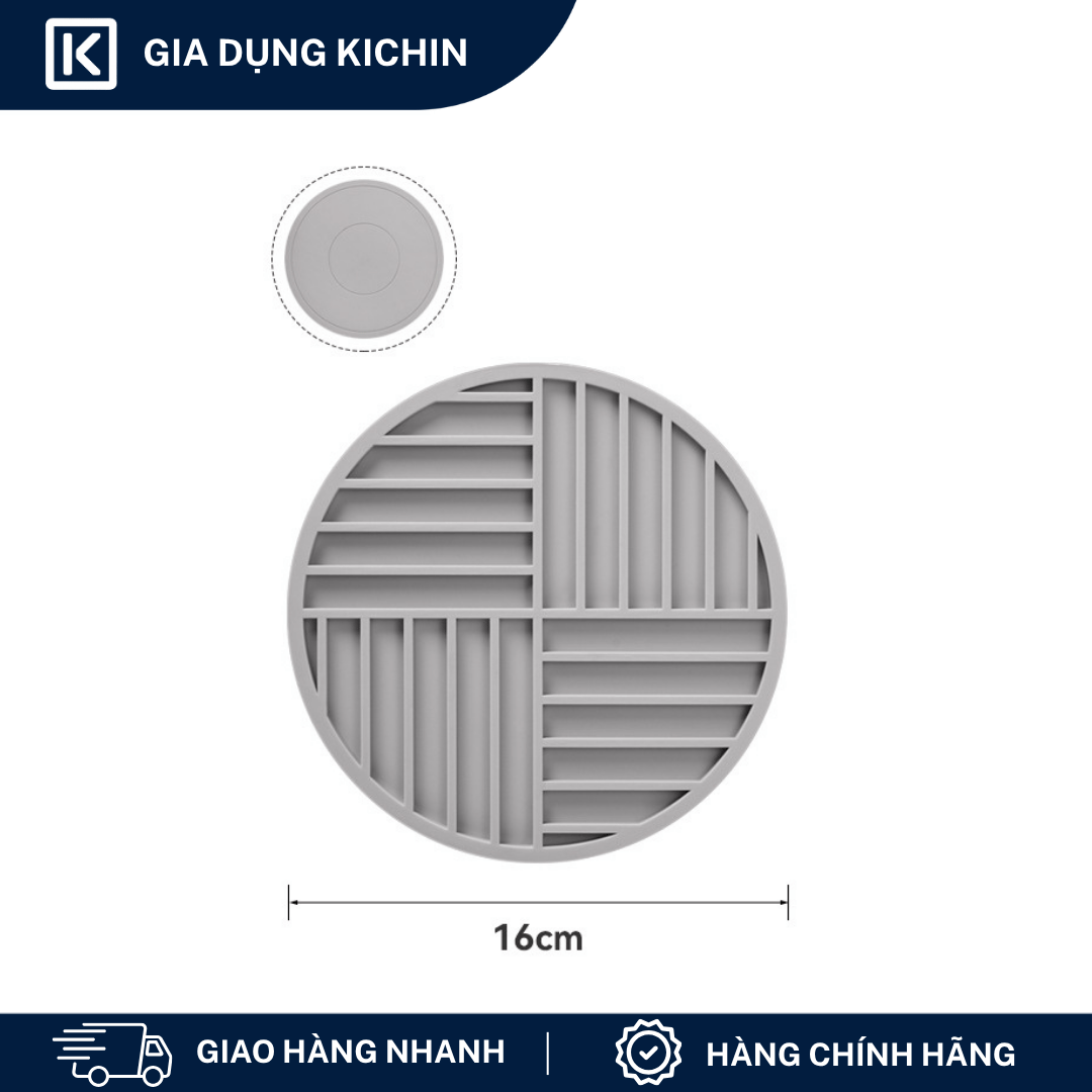 Miếng Lót Nồi Silicone Chịu Nhiệt KICHIN Hình Tròn - Chống Trượt, Cách Nhiệt, Bảo Vệ Mặt Bàn