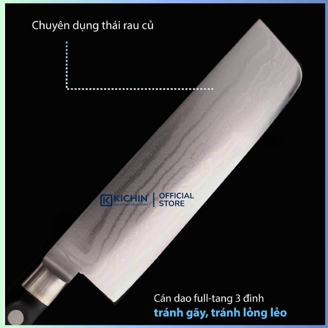 Dao bếp Nhật cao cấp Tojiro DP 37 lớp Damascus VG10 Nakiri F660 (180mm)