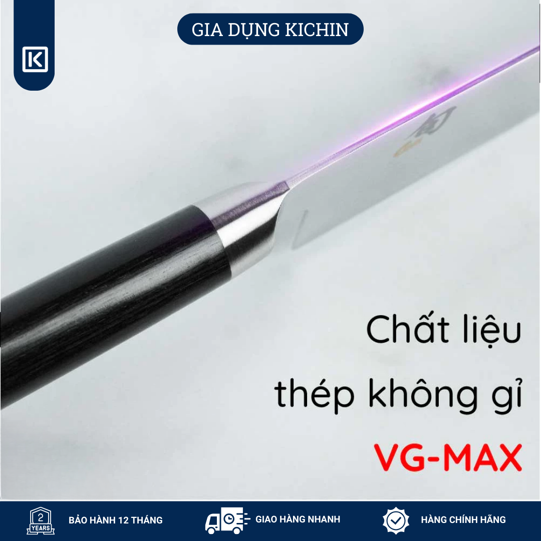 Dao bếp Nhật cao cấp KAI Shun Classic Chef - Dao thái thịt cá thép Damascus 69 lớp DM0706 (200mm)