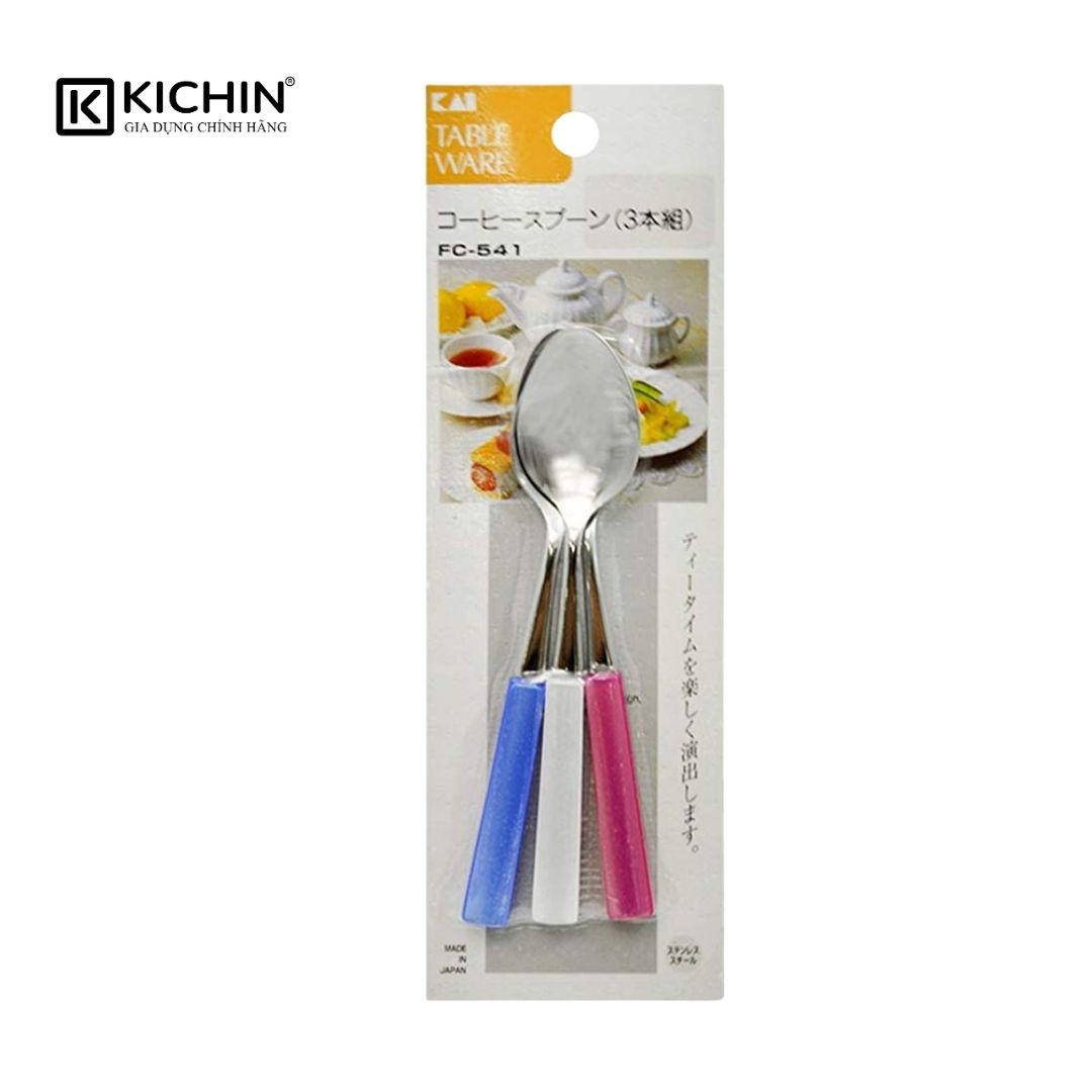 Bộ thìa Café cao cấp Nhật 3 chiếc KAI FC0541