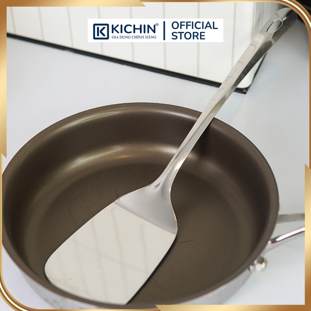 Xẻng inox cao cấp 304 không lỗ Kai Nhật Bản 33 cm