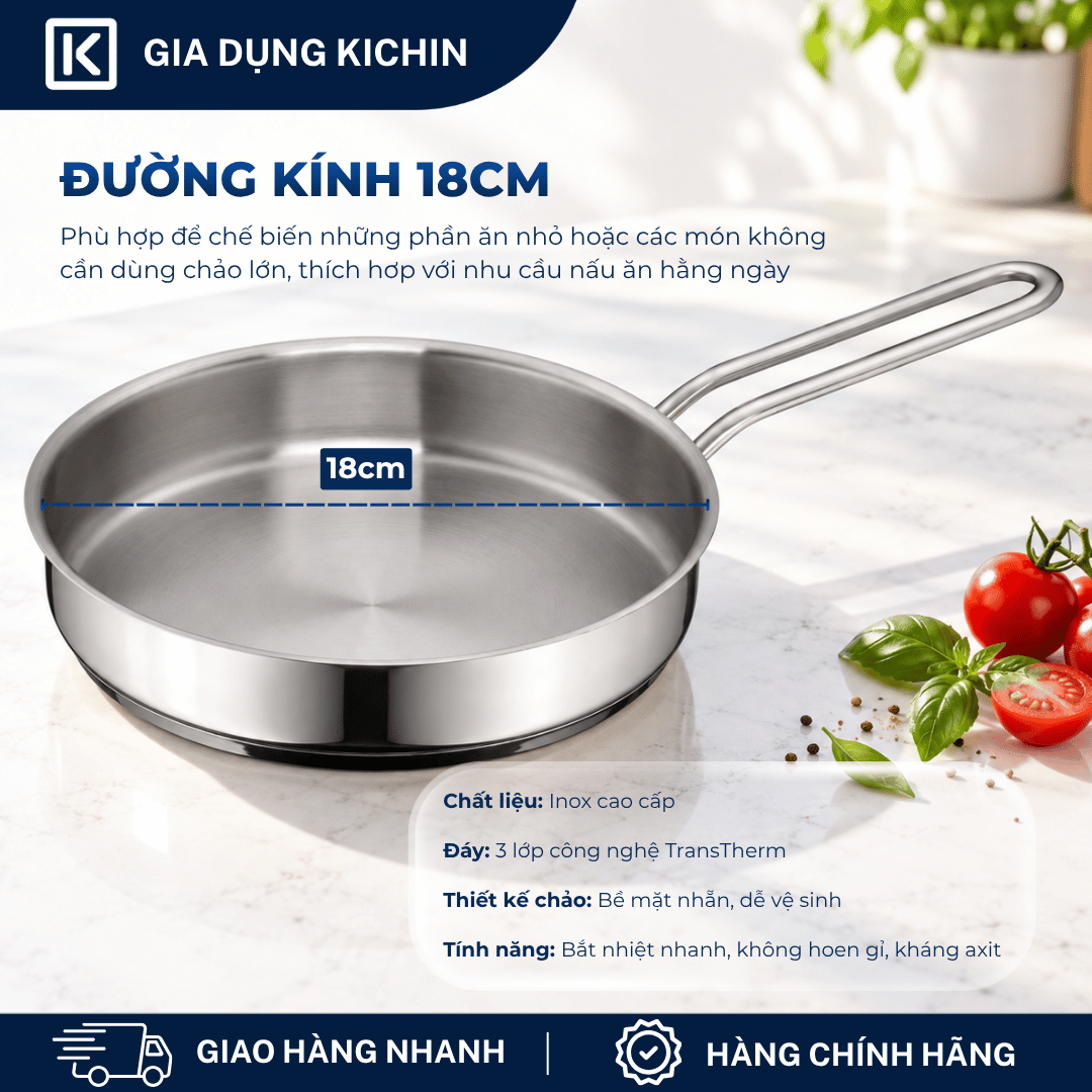 Chảo WMF Frying Pan D18cm Cromargan chất lượng cao hàng nội địa Đức