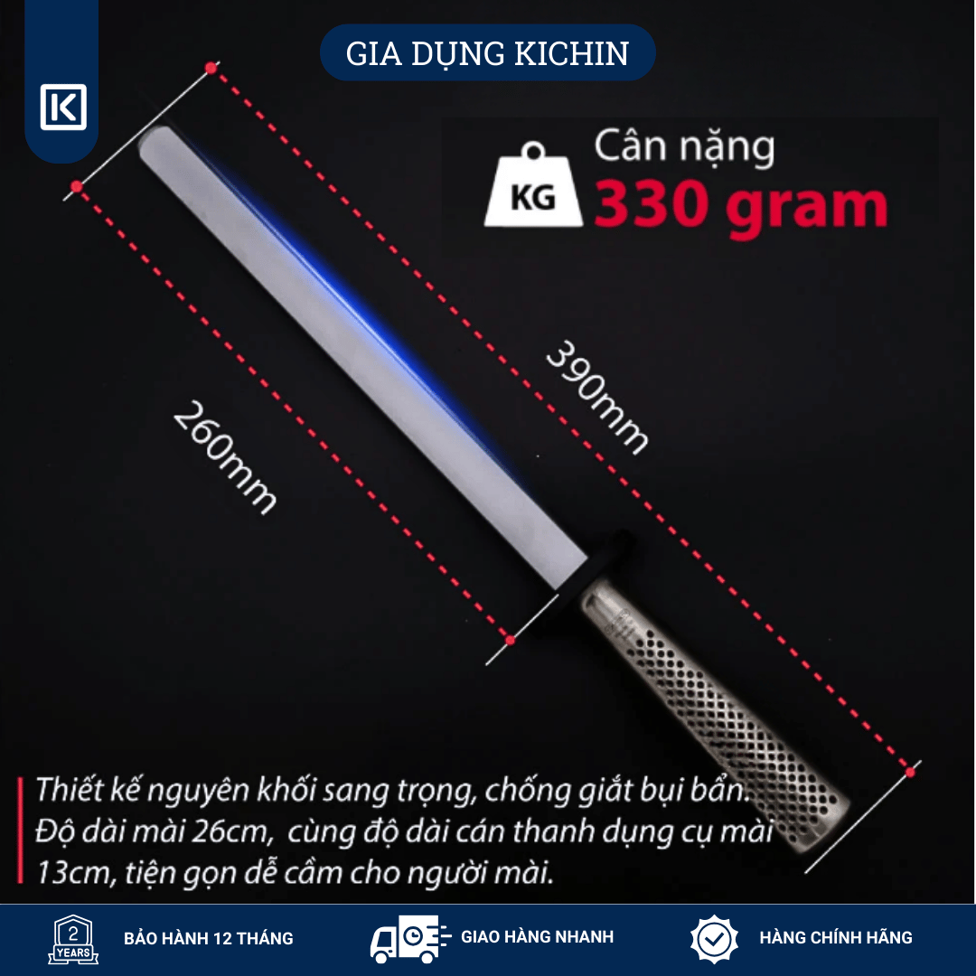 Dụng cụ liếc dao Global G38 Diamond Sharpening Steel (260mm)