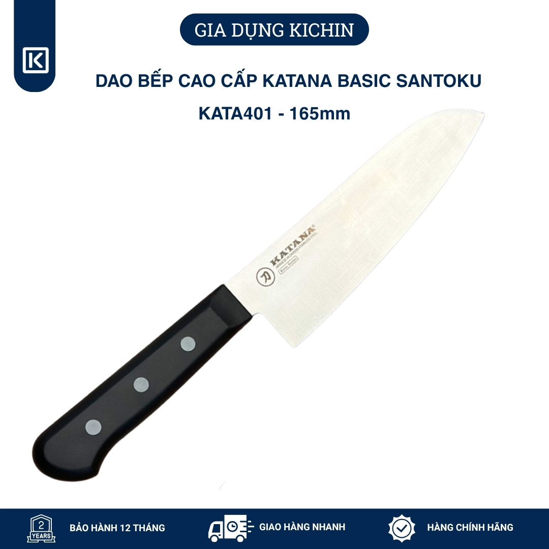 Dao bếp cao cấp KATANA Basic Santoku - Dao thái đa năng KATA401 (165mm)