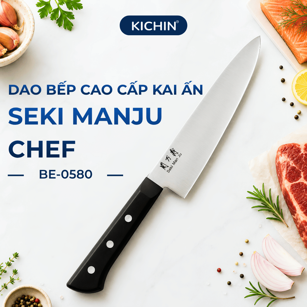 Dao bếp cao cấp KAI Ấn Seki ManJu Chef - Dao thái thịt cá BE0580 (180mm)