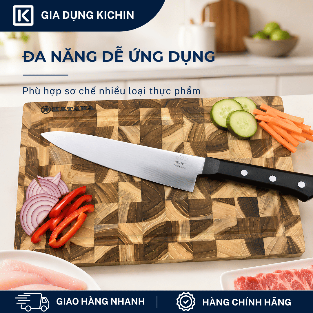 Dao bếp cao cấp KAI Ấn Seki ManJu Chef - Dao thái thịt cá BE0580 (180mm)