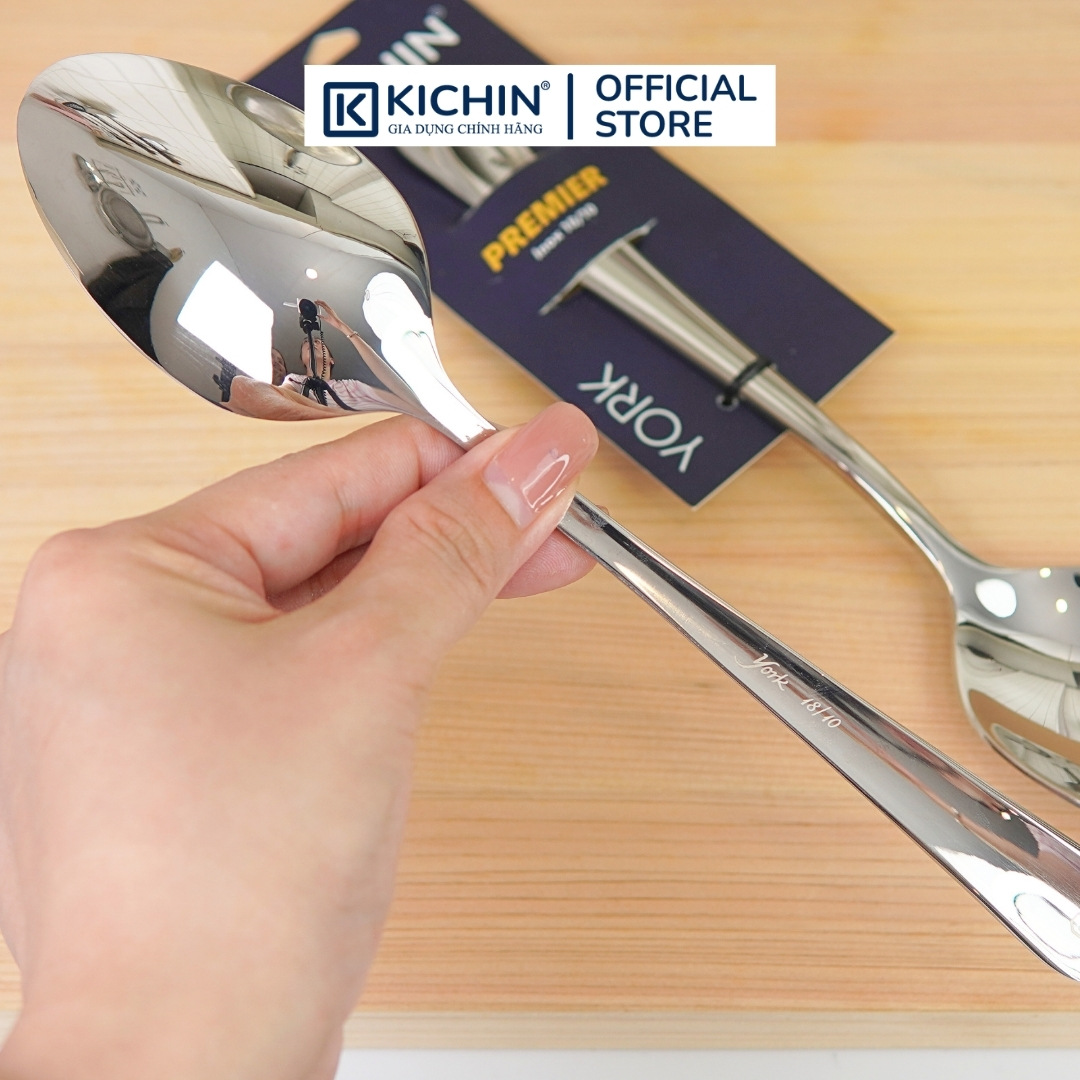 Combo 3 thìa súp cao cấp thép 18/10 dòng York thương hiệu Kichin
