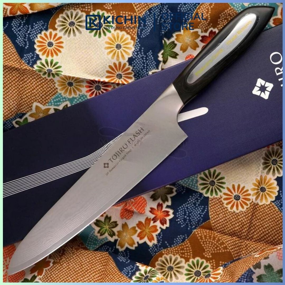 Dao bếp Nhật cao cấp Tojiro Flash Chef thép Damascus 63 lớp VG10 - Dao thái thịt cá 210mm FF-CH210