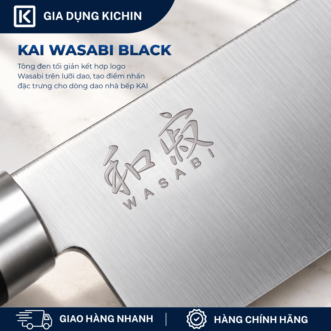 Dao thái thịt cá Nhật Bản cao cấp KAI Wasabi Black Chef - 6723C (230mm)
