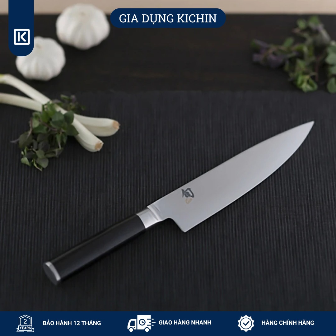 Dao bếp Nhật cao cấp KAI Shun Classic Chef - Dao thái thịt cá thép Damascus 69 lớp DM0706 (200mm)