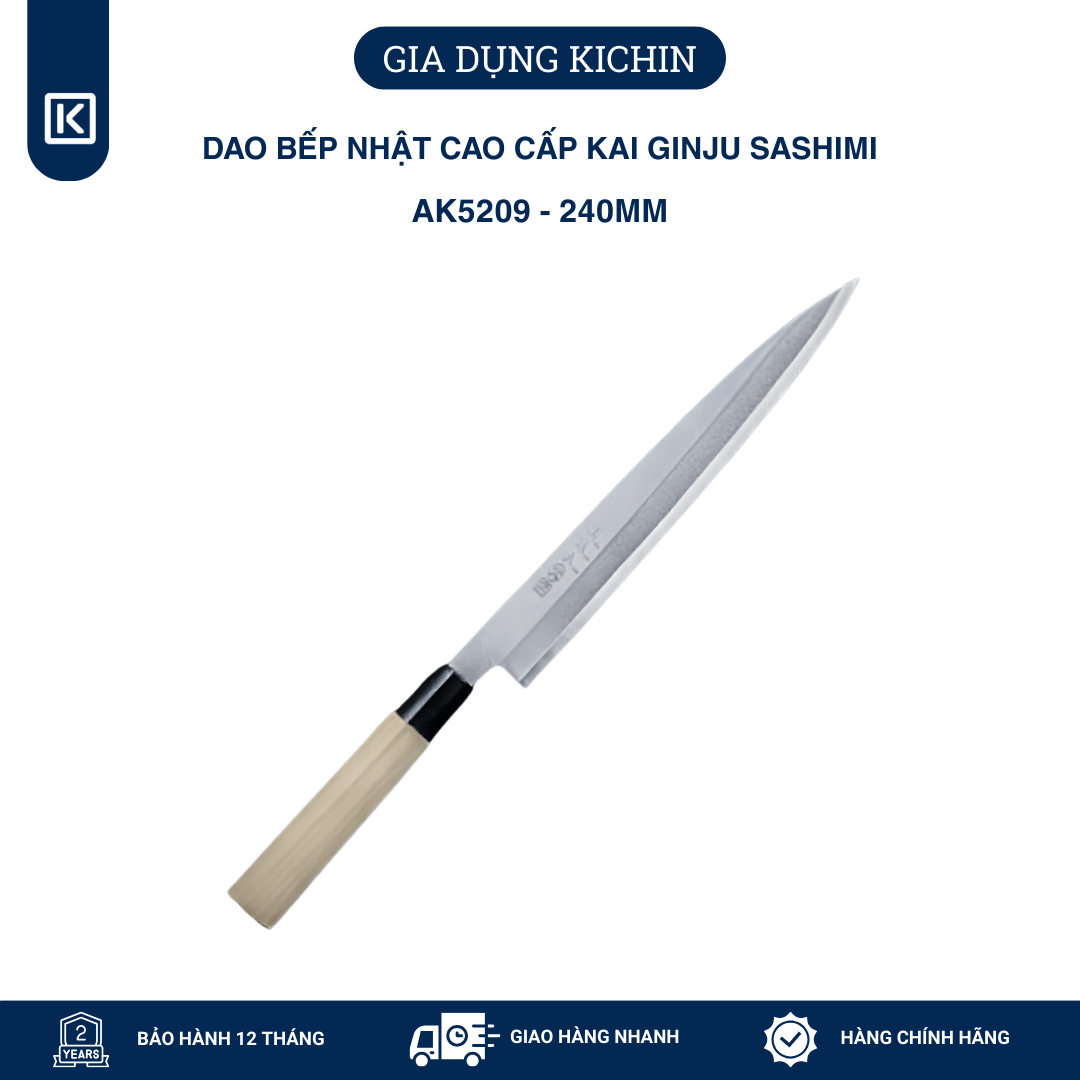Dao bếp Nhật cao cấp KAI Ginju Sashimi - Dao thái Sashimi AK5209 (240mm)
