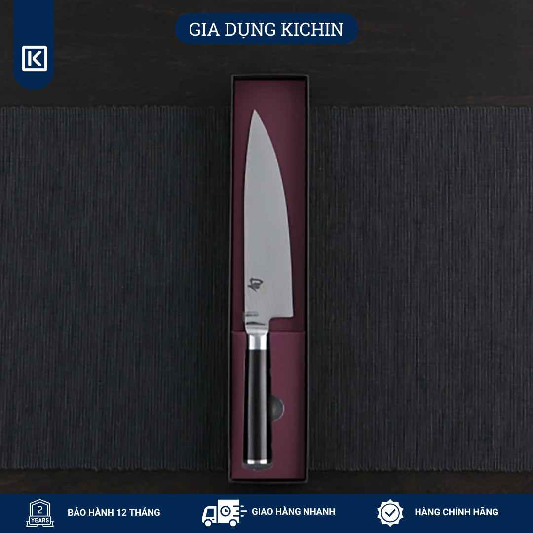 Dao bếp Nhật cao cấp KAI Shun Classic Chef - Dao thái thịt cá thép Damascus 69 lớp DM0706 (200mm)
