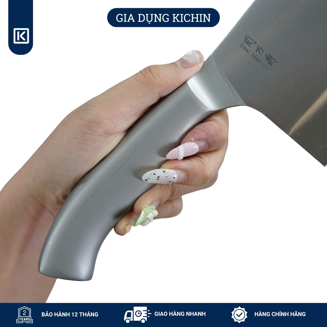 Dao chặt thịt, chặt xương Nhật cao cấp KAI Seki ManJu cán kim loại - 041BE0406 (175mm)