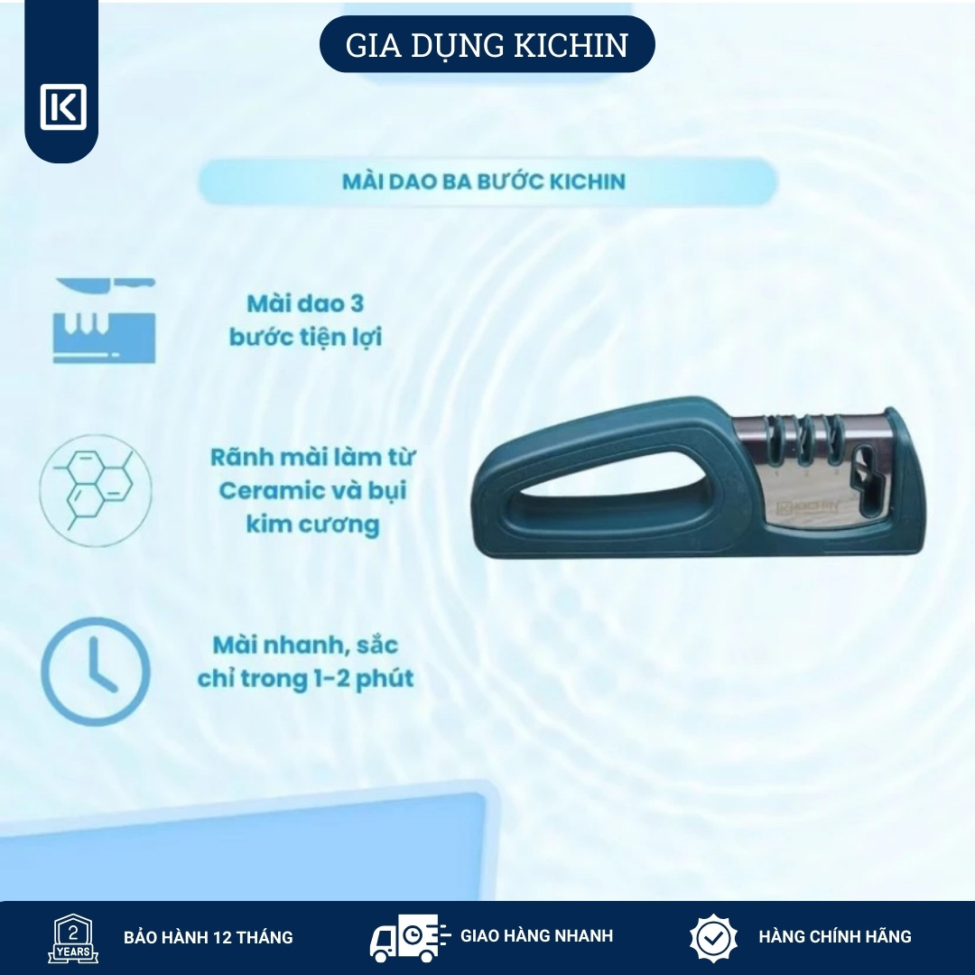 Combo Dao Kai Seki Manju Cán Nhựa Dòng Chef & Mài Dao Cao Cấp Kichin