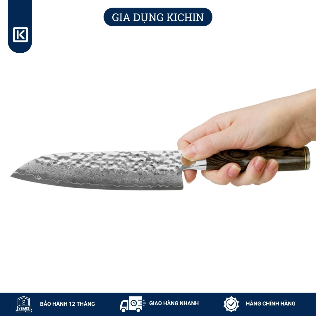 Dao bếp Nhật cao cấp Shun Premier Santoku - Dao thái đa năng thép Damascus TDM0702 (178mm)