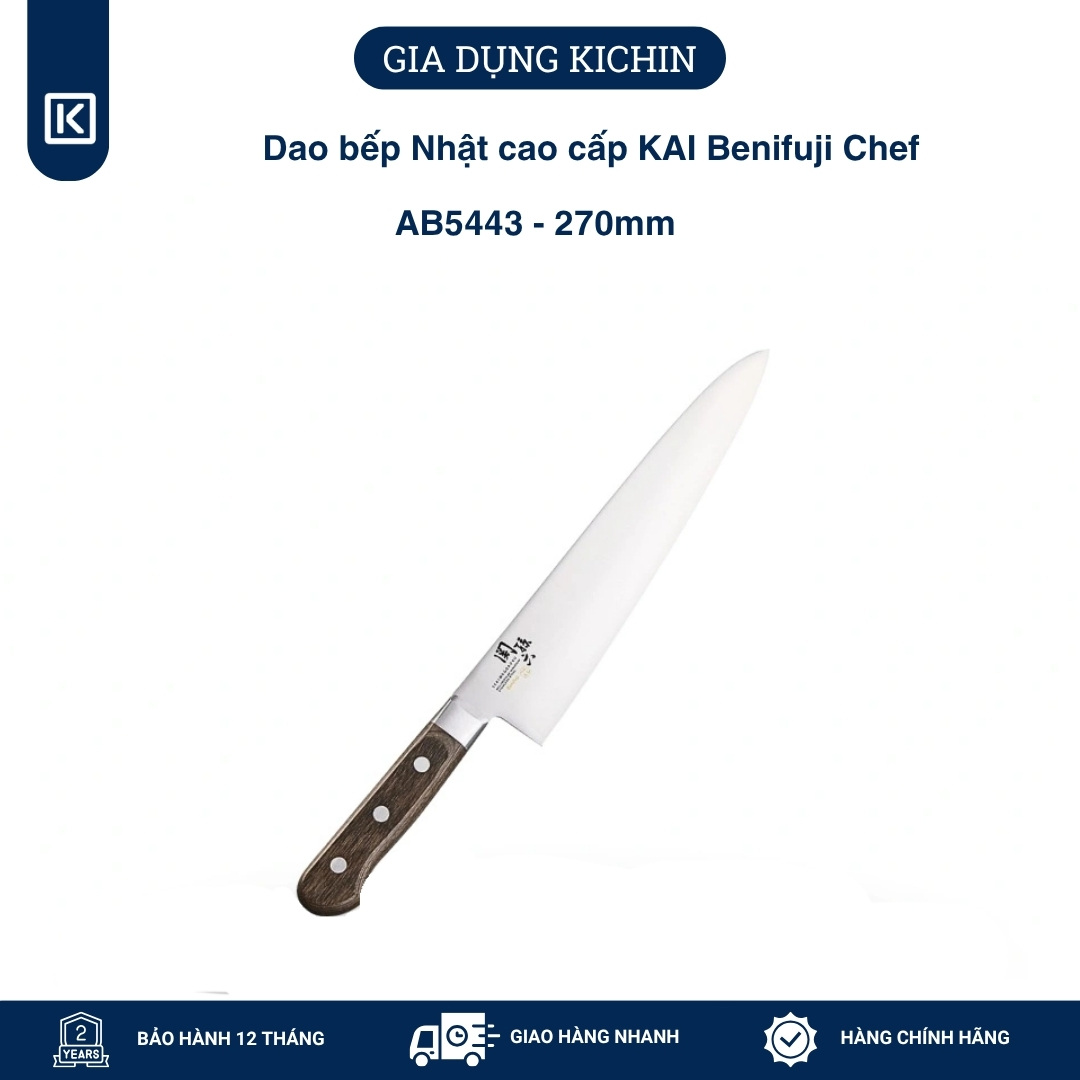 Dao bếp Nhật cao cấp KAI Benifuji Chef - Dao thái thịt cá AB5443 (270mm)