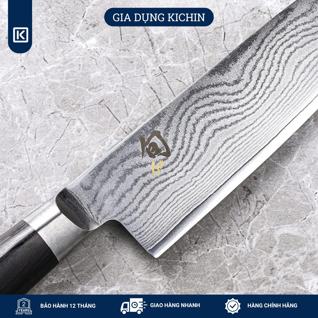 Dao bếp Nhật cao cấp Shun Classic Santoku - Dao thái đa năng thép Damascuss 69 lớp DM0702 (180mm)