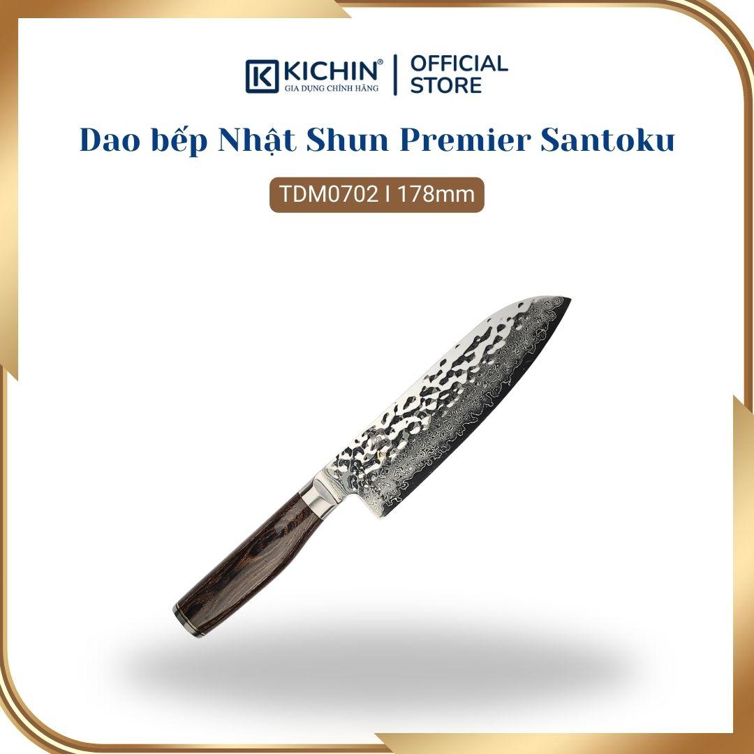 Dao bếp Nhật cao cấp Shun Premier Santoku - Dao thái đa năng thép Damascus TDM0702 (178mm)