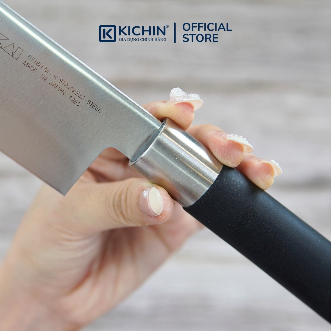 Dao thái rau củ Nhật Bản cao cấp KAI Wasabi Black Nakiri - 6716N (165mm)